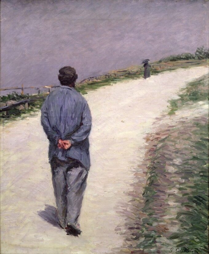 Père Magloire en el camino hacia Saint-Clair, Etretat – Caillebotte Gustave Caillebotte 70x85