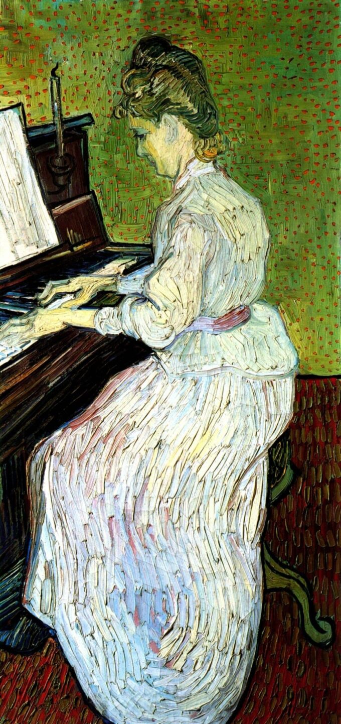 Mademoiselle Gachet al piano – Van Gogh Vincent Van Gogh 70x140