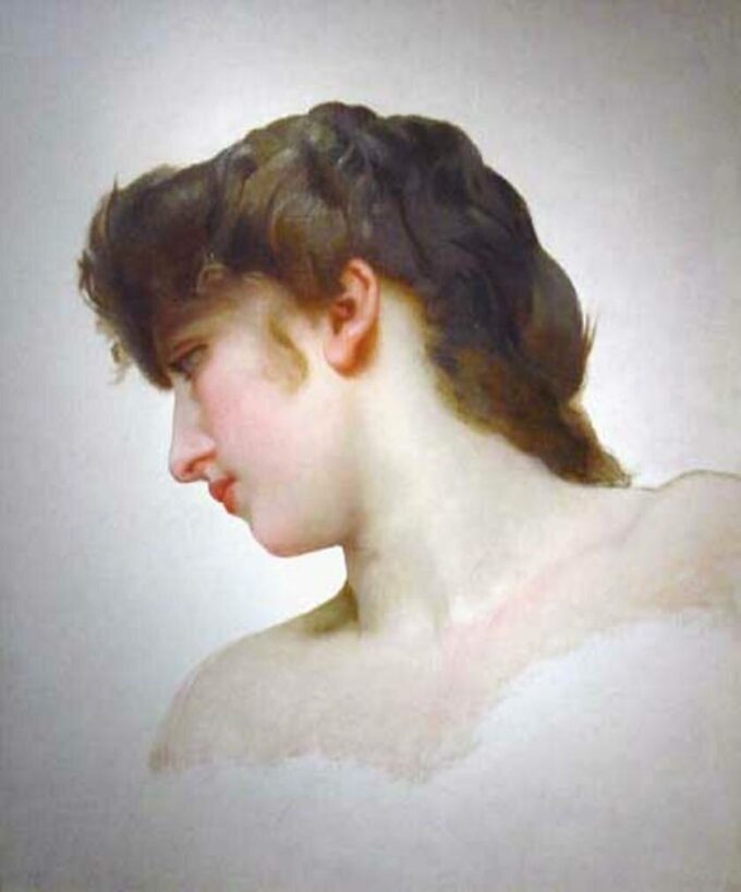 Estudio de la cabeza de un rostro femenino rubio – William Bouguereau William Bouguereau 70x85