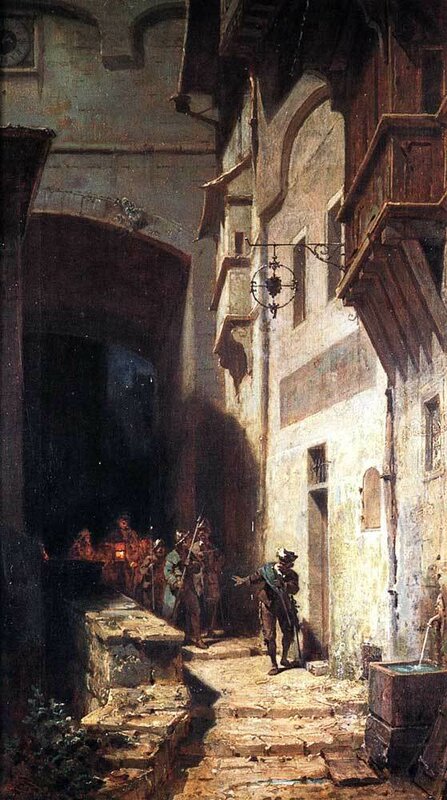 La multitud en guardia – Carl Spitzweg Carl Spitzweg 70x120