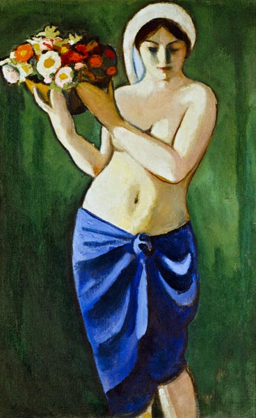 Mujer, llevando un ramo de flores – August Macke August Macke 70x105