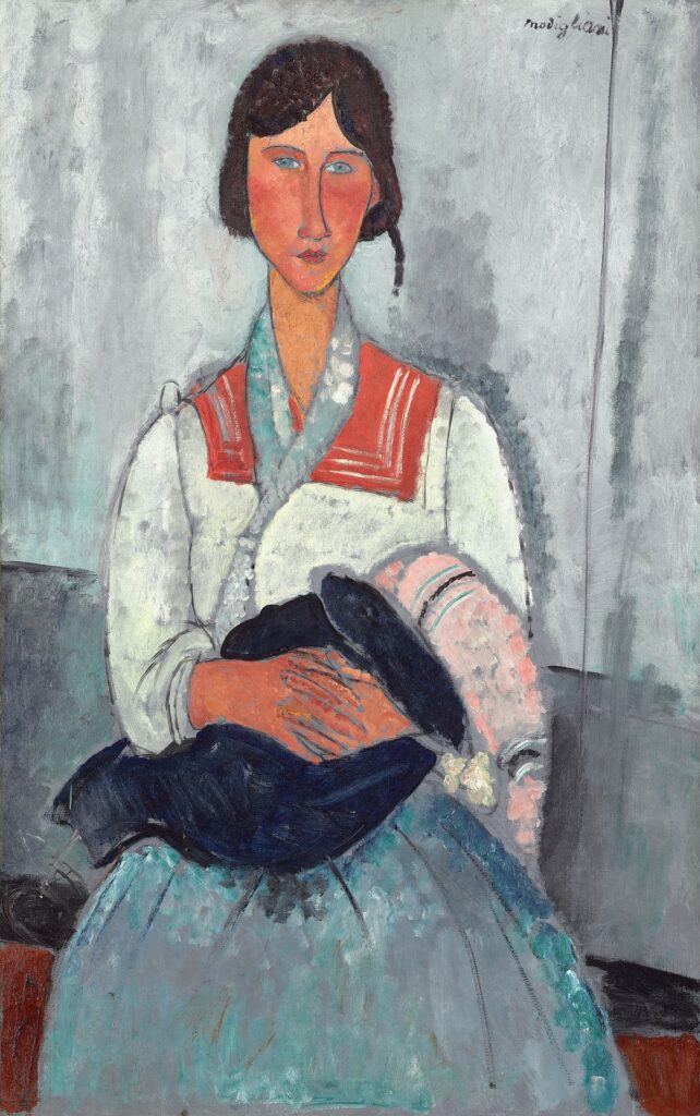 Mujer gitana con un bebé – Amedeo Modigliani Amedeo Modigliani