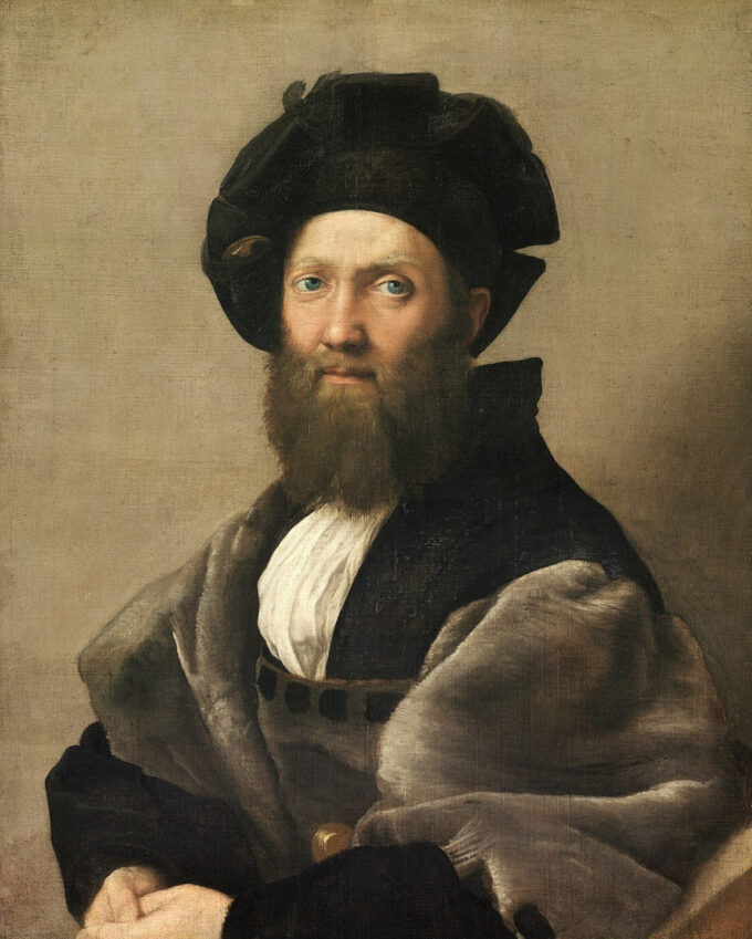 Retrato de Baldassare Castiglione – Rafael (pintor) Rafael Sanzio 70x85