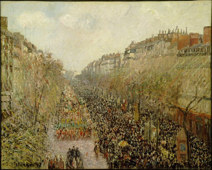 Boulevard Montmartre en el martes de carnaval – Camille Pissarro Camille Pissarro 85x75