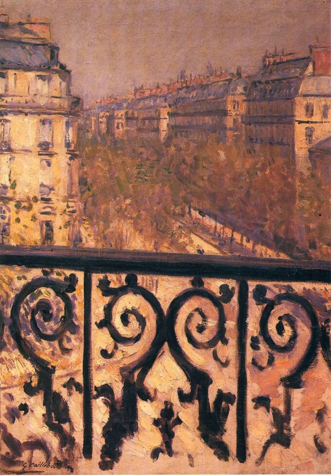 Un balcón en París – Caillebotte Gustave Caillebotte 70x105