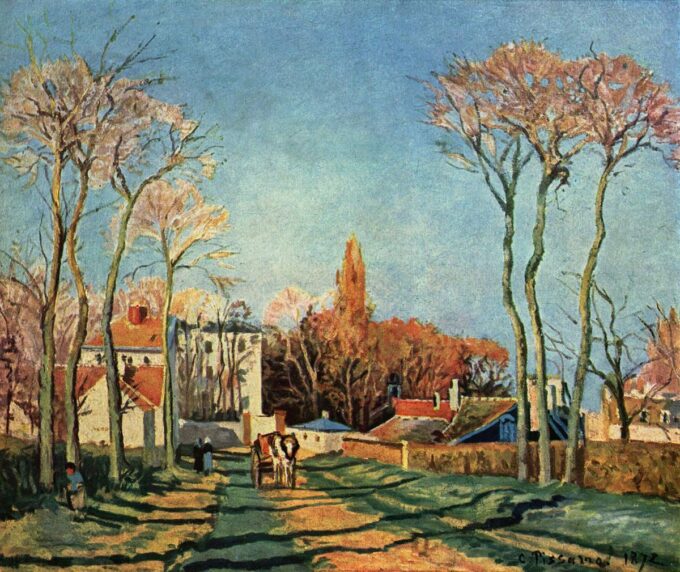 Entrada del pueblo de Voisins – Camille Pissarro Camille Pissarro 85x75