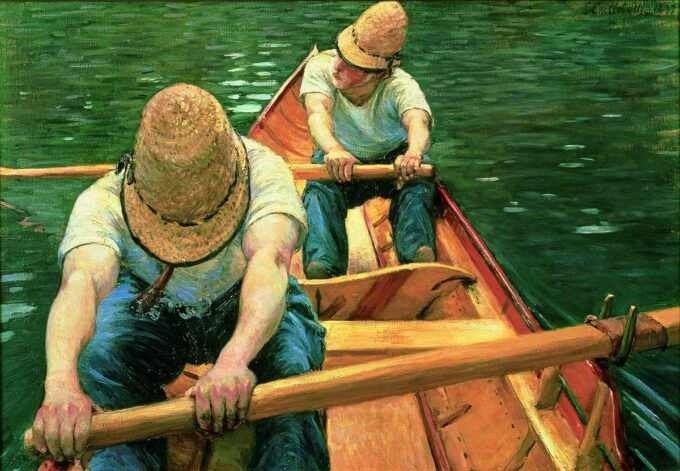 Canotiers remando en el Yerres – Caillebotte Gustave Caillebotte 105x70