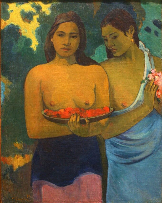 Los senos con flores rojas – Paul Gauguin Paul Gauguin 70x85