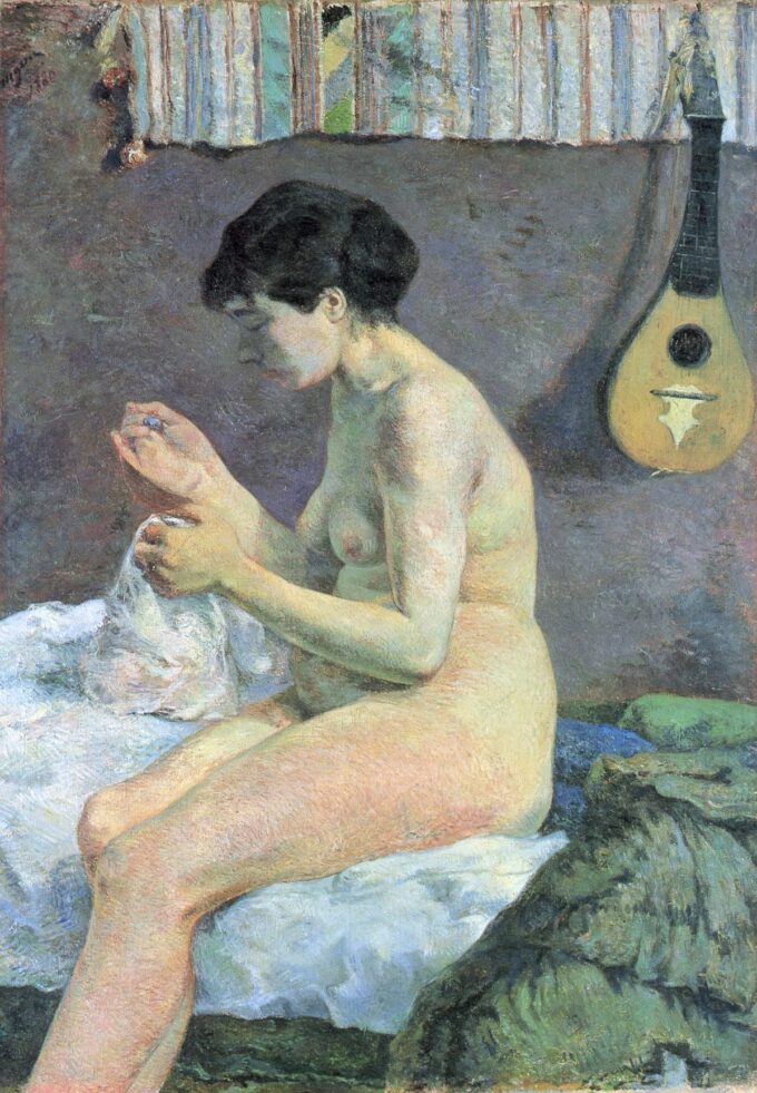 Estudio de desnudo o Suzanne cosiendo – Paul Gauguin Paul Gauguin 70x105