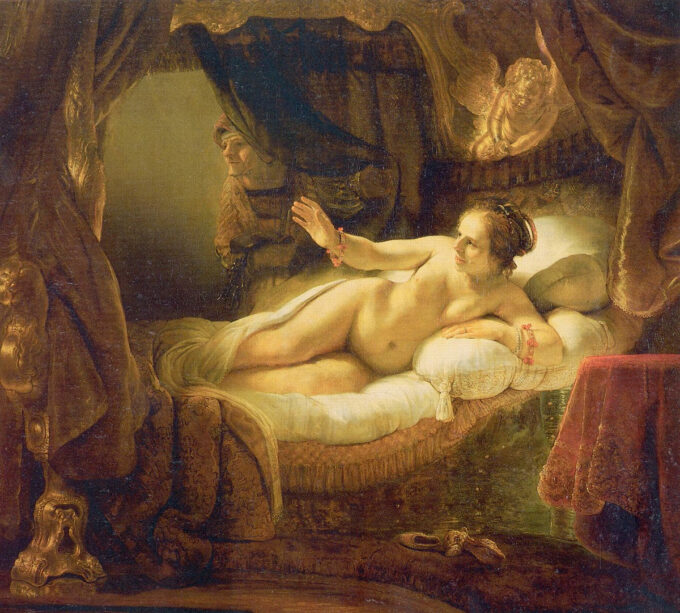 Danaé  – Rembrandt van Rijn Cuadros Populares 70x70