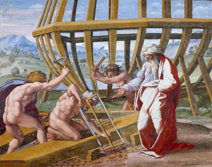 La construcción del arca – Raphaël (pintor) Rafael Sanzio 85x75