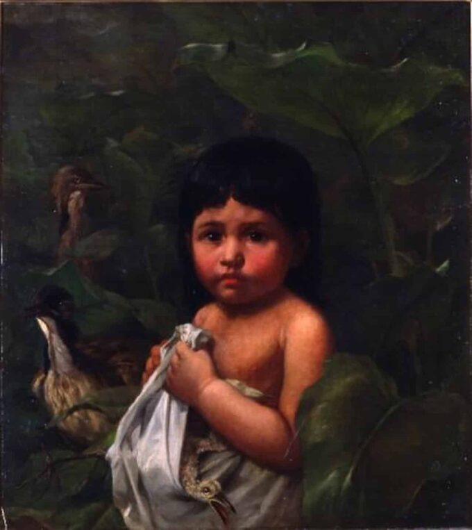 Niño seminole con búho, 1878 – William Holbrook Beard William Holbrook Beard