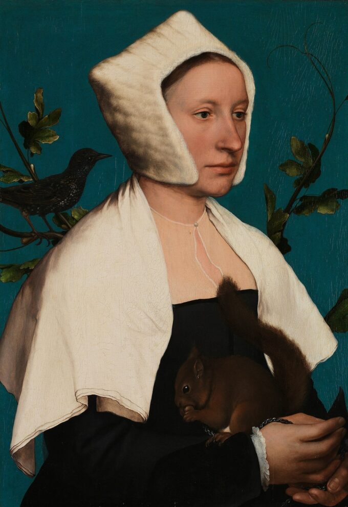 Una dama con una ardilla y un estornino – Hans Holbein el Joven Hans Holbein el Joven