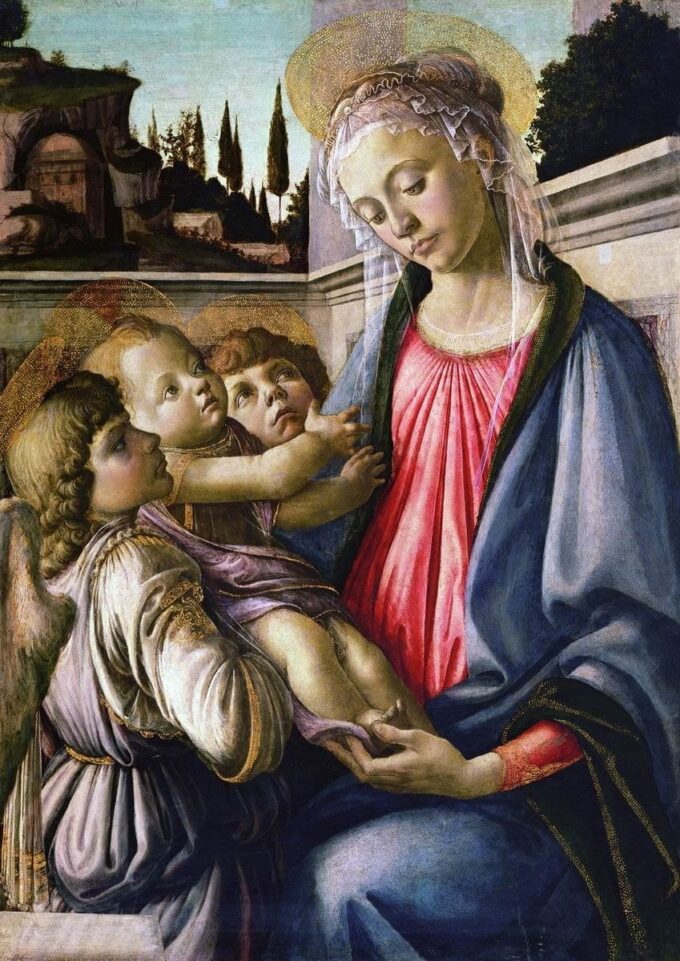 Madonna con un niño y un ángel – Sandro Botticelli Sandro Botticelli 70x105