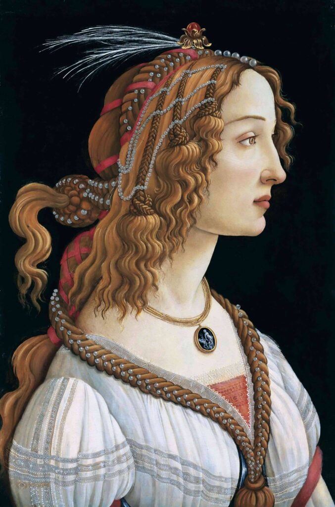 Retrato idealizado de una mujer (Retrato de Simonetta Vespucci como ninfa) – Sandro Botticelli Sandro Botticelli 70x105