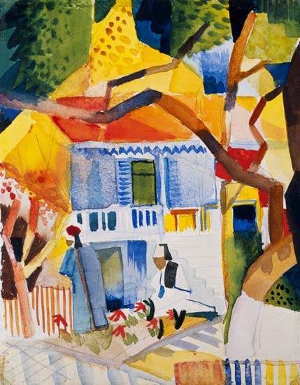 Patio interior de la casa de campo en Saint-Germain – August Macke August Macke 70x85