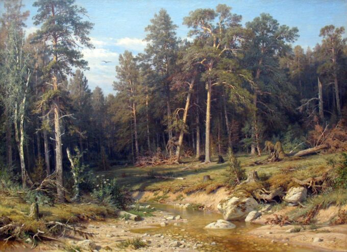 Un bosque de pinos. Bosque de mástiles en la provincia de Viatka – Ivan Shishkin Iván Shishkin