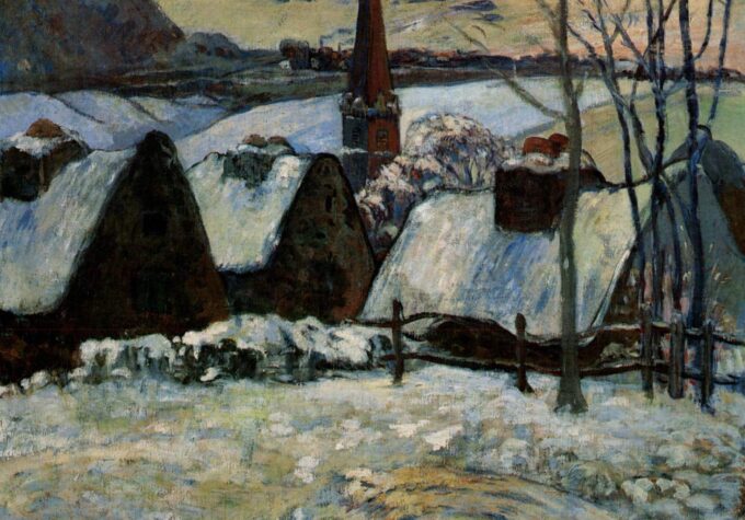 Pueblo bretón bajo la nieve – Paul Gauguin Paul Gauguin 105x70