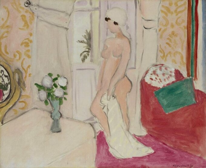 La joven mujer y el jarrón de flores – Matisse Henri Matisse 85x75