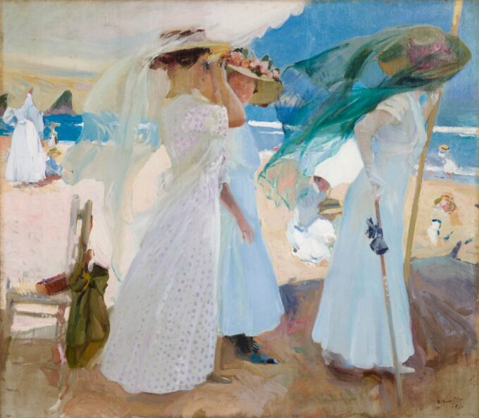 Bajo el toldo, Zarauz – Sorolla Joaquín Sorolla 70x70