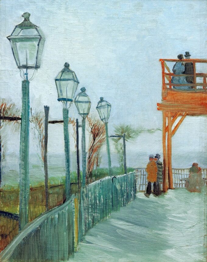 Terraza y punto de observación en el Molino de Blute-Fin, Montmartre – Van Gogh Vincent Van Gogh 70x85