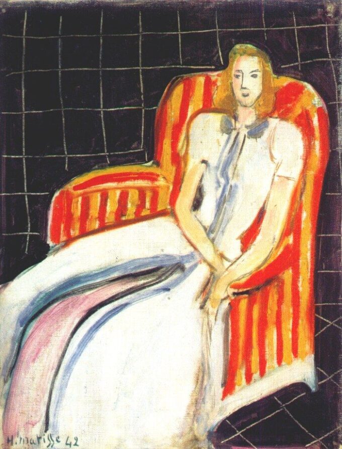 Simone en una silla a rayas – Matisse Henri Matisse 70x85