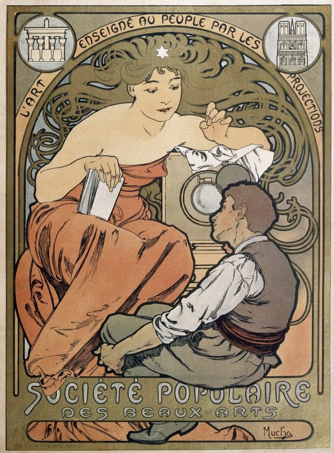 Cartel para la Sociedad Popular de Bellas Artes – Mucha Alfons Mucha