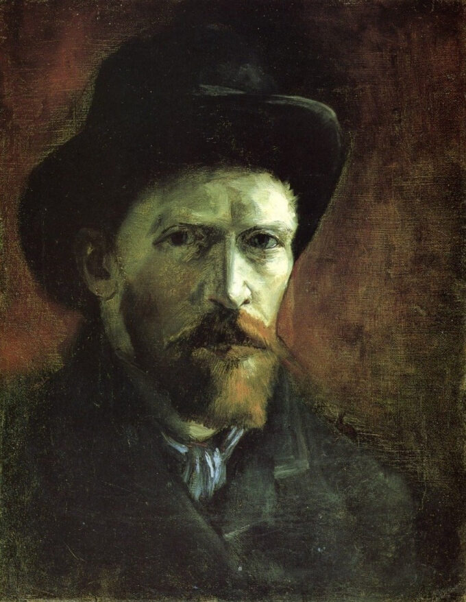 Autorretrato con un sombrero de fieltro oscuro – Van Gogh Autorretratos de Vincent van Gogh 70x85