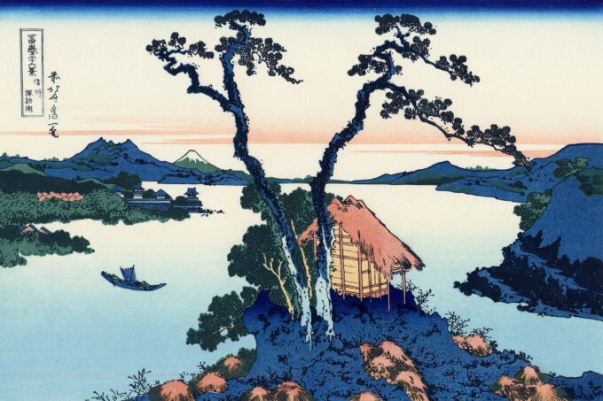 El lago Suwa en la provincia de Shinano – Katsushika Hokusai Katsushika Hokusai