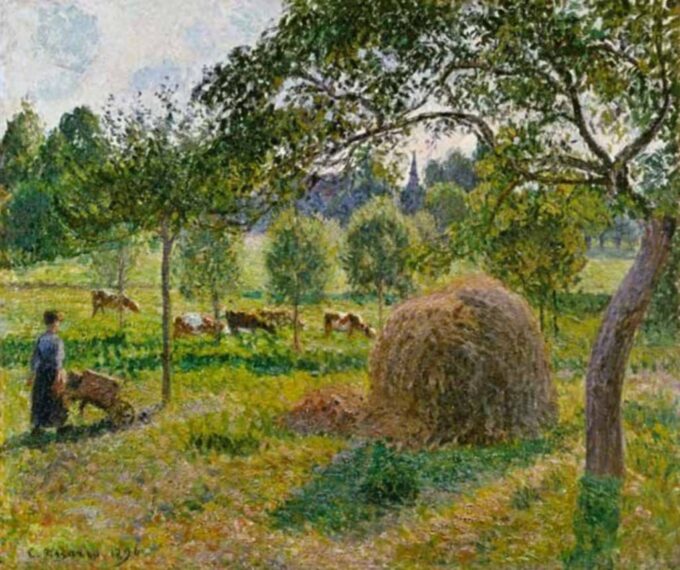 Puesta de sol en Eragny – Camille Pissarro Camille Pissarro 85x75