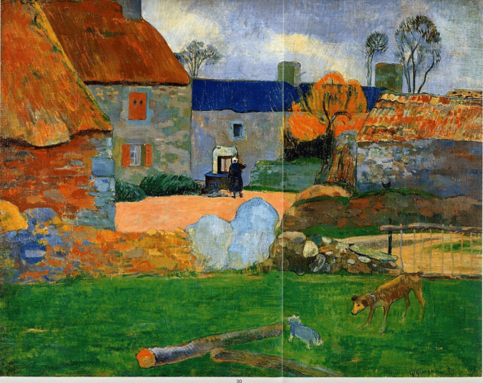 El techo azul o la granja de Pouldu – Paul Gauguin Paul Gauguin 85x75