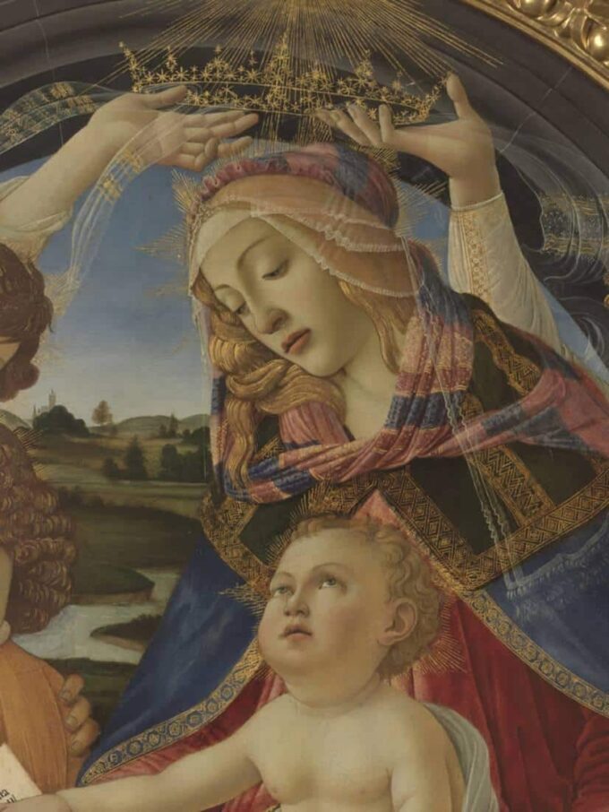 Madonna del Magnificat o Madona (Virgen) con el niño y cinco ángeles – Sandro Botticelli Sandro Botticelli 70x85