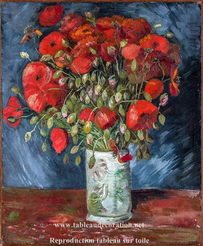 Vaso de amapolas – Van Gogh Vincent Van Gogh 70x85