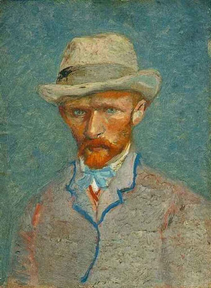 Autorretrato con un sombrero de paja gris – Van Gogh Autorretratos de Vincent van Gogh 70x105