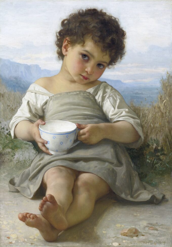 La taza de leche – William Bouguereau William Bouguereau 70x105