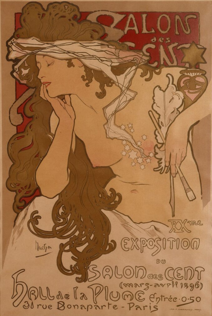 Cartel del salón de los cien – Mucha Alfons Mucha