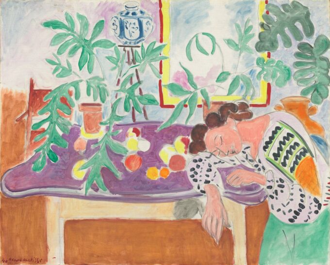 Naturaleza muerta con una mujer dormida – Matisse Henri Matisse 85x75