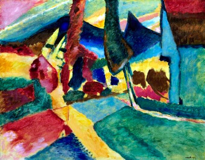 Paisaje con dos álamos – Vassily Kandinsky Vasili Kandinski 85x75