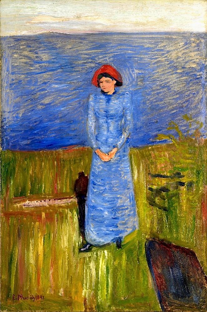 Mujer con un sombrero rojo en el fiordo – Edvard Munch Edvard Munch 70x105