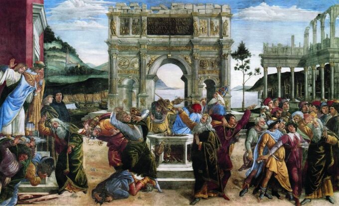 Émeute contra la ley de Moisés – Sandro Botticelli Sandro Botticelli 105x70