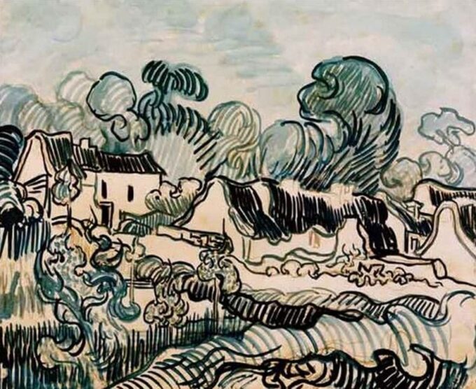 Paisaje y cabañas – Van Gogh Vincent Van Gogh 85x75