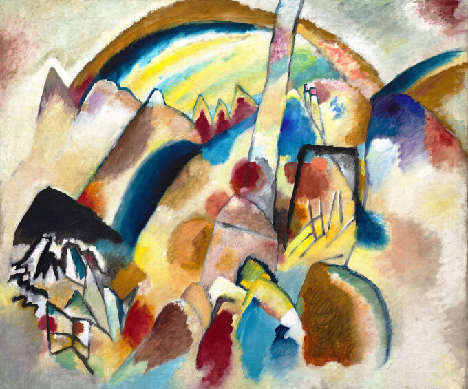 Paisaje con 2 manchas rojas – Vassily Kandinsky Vasili Kandinski 85x75