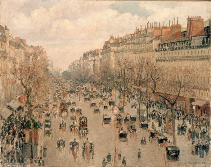 Boulevard Montmartre, sunny afternoon – Camille Pissarro Camille Pissarro 85x75