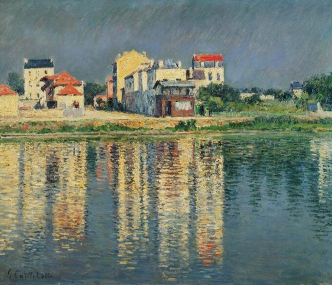 Reflejos de casas en el agua del Sena cerca de Argenteuil – Caillebotte Gustave Caillebotte 85x75