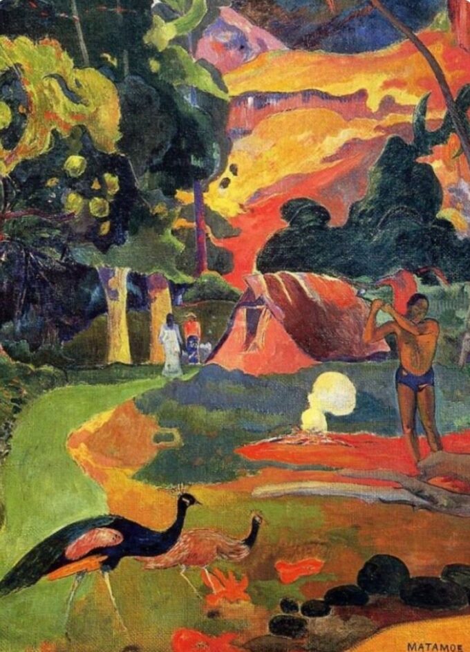 Matamoe o paisaje con pavos reales – Paul Gauguin Paul Gauguin 70x105