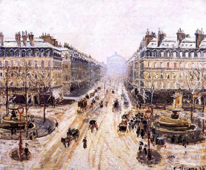 Avenida de la Ópera – Efecto de la nieve – Camille Pissarro Camille Pissarro 85x75