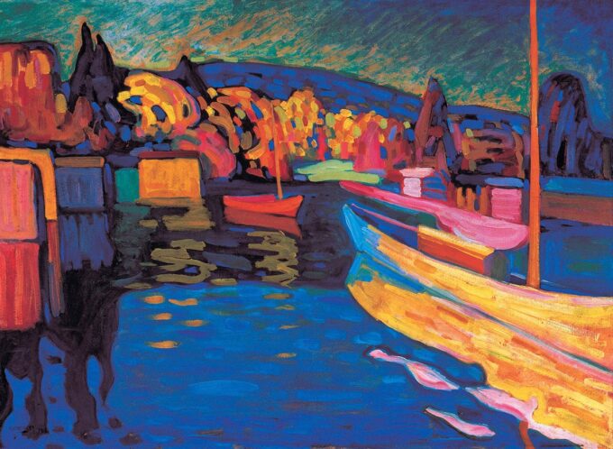 Paisaje de otoño con barcos – Vassily Kandinsky Vasili Kandinski 105x70