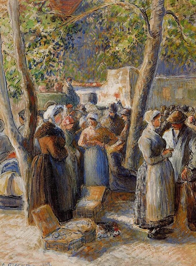 El mercado en Gisors – Camille Pissarro Camille Pissarro 70x105