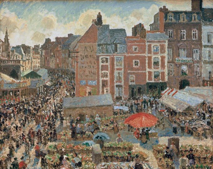 Feria en Dieppe, El sol, Tarde – Camille Pissarro Camille Pissarro 85x75