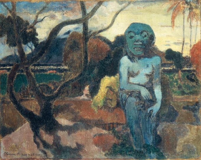 Rave te hiti aamu – Paul Gauguin « Rave te hiti aamu » significa « El árbol sagrado » en el idioma tahitiano Paul Gauguin 85x75